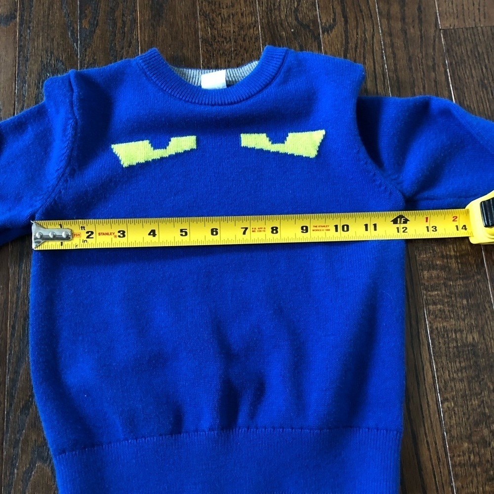 baby Gap Toddler Boy 2/2T Intarsia Graphic Haunted Eyes Crewneck Sweater in Blue - Picture 5 of 8
